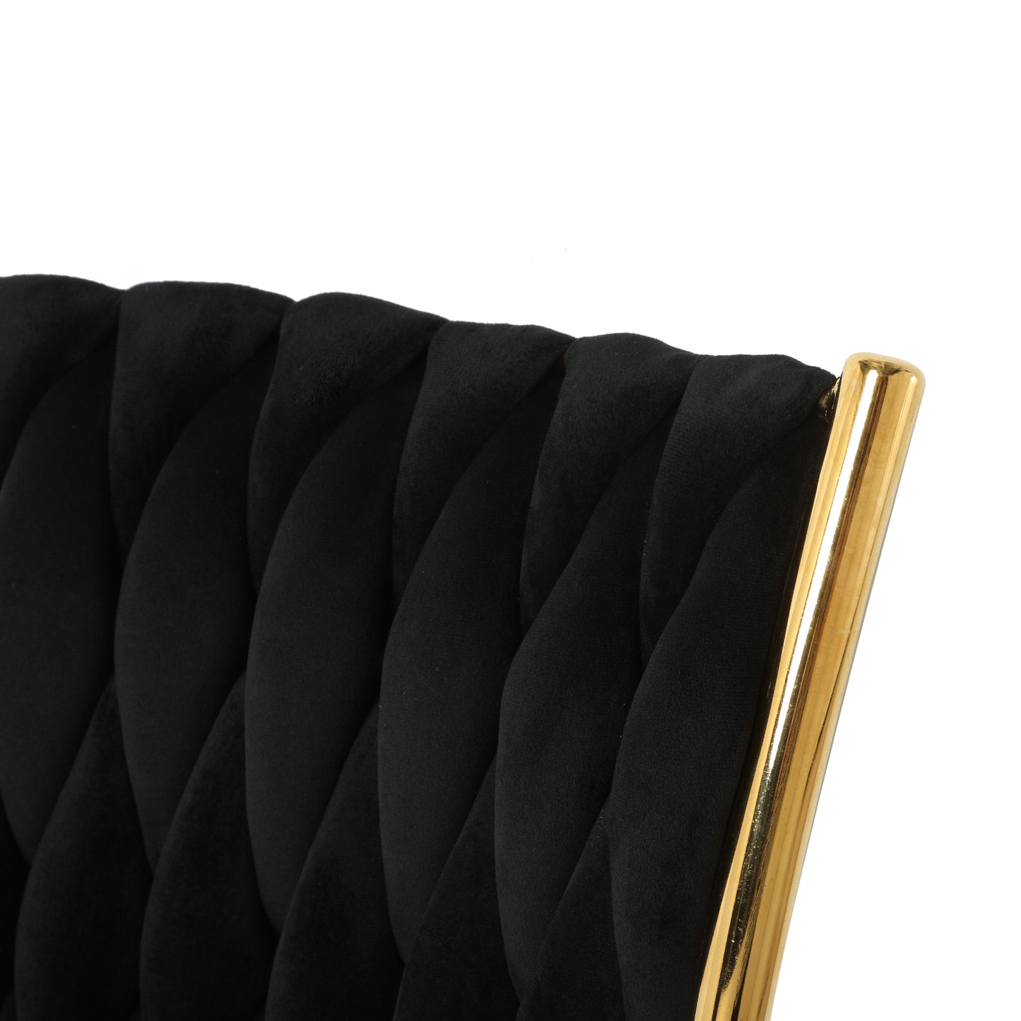 Modern simple black velvet dining chair, family bedroom stool back student table chair, gold-plated metal chair legs, suitable for dining room kitchen bedroom (set of 4) image 10