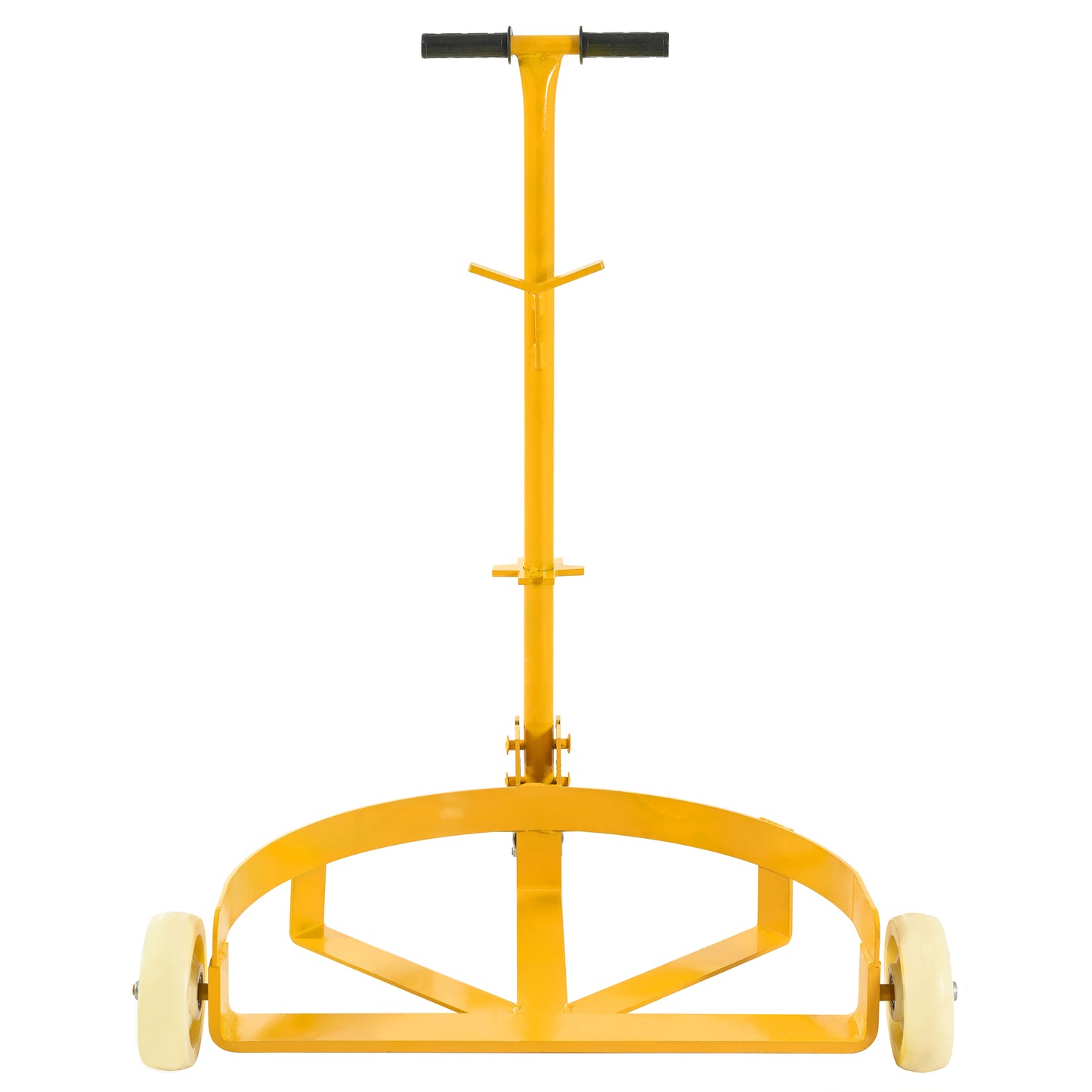 55 Gallon Drum Dolly, 1200lbs capacity, with 2 fixed PU Wheels and 1 swivel wheel - Low Profile Steel Oil Drum Caddy Oil Barrel Drum Roller Hand Cart image 4