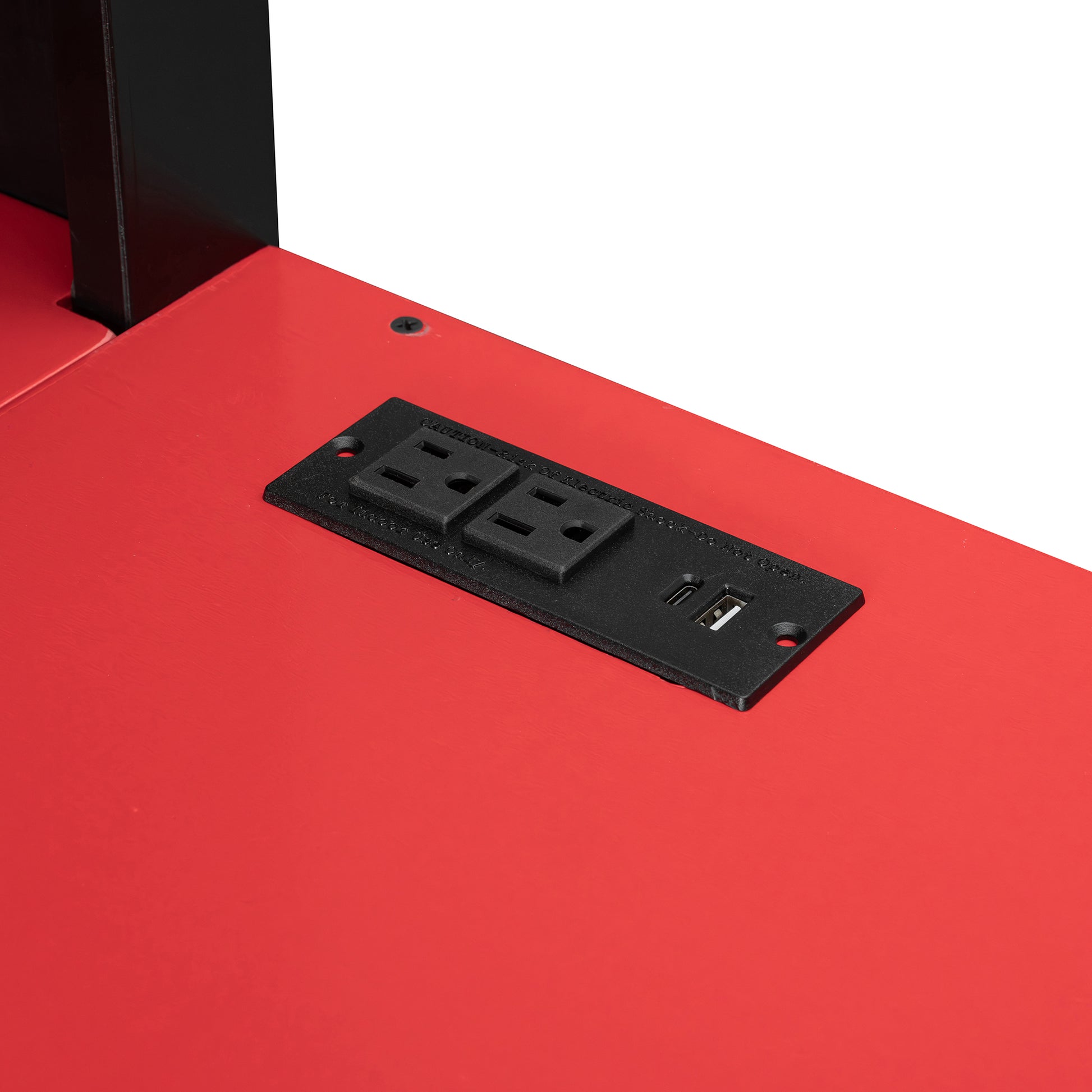 Full Size Wood Loft Bed with,Shelves,Blackout Curtains,and RGB Lights,Black+Red image 11