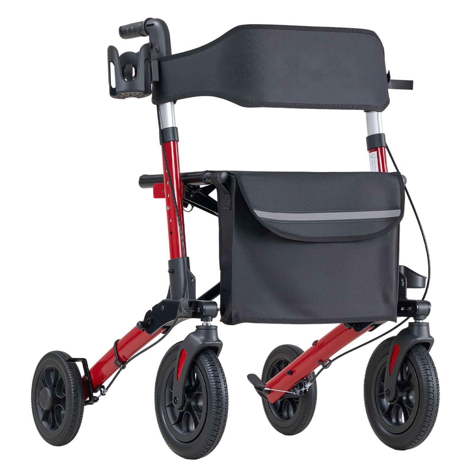 Rollator Walker with Seat for Seniors, Ultra Compact 3-Fold Rolling Walker, Lightweight Aluminum Mobility Walking Aid with PU Solid Wheels, Adjustable Handle, Cup & Cane Holder - Supports 300LBS image 6