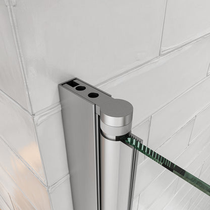 31"-32" W x 55" H Brushed Nickel Flexible 180° Pivot Shower Door Reversible Installation Frameless Bathtub Screen,1/4"(6MM) Tempered Glass With Nano Easy Cleaning And Stick Explosion-proof Membrance image 7