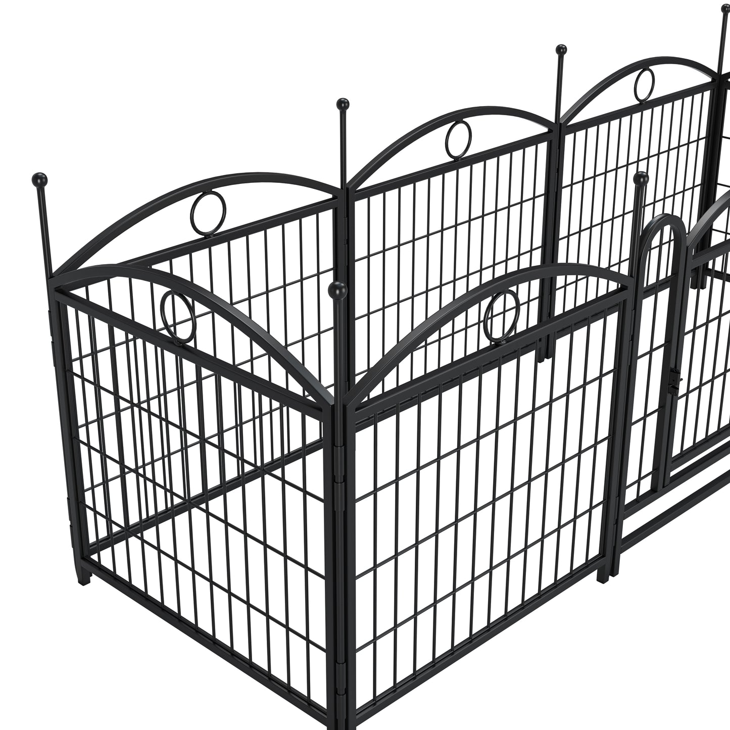 Dog Playpen Indoor 24 inch 8 Panels Metal Dog Pen Pet Dog Fence Outdoor Exercise Pen with Doors, Heavy Duty Dog Fence Puppy Pen for Large Medium Small Dogs Indoor Outdoor Foldable Pet Exercise Pen image 5