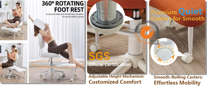 Meditation chair, an ergonomic cross-legged seating chair with lumbar support and a height-adjustable seat cushion, ideal for people engaged in high-intensity office work. ORANGE image 3