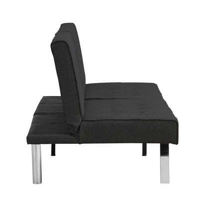 WOOD FRAME, STAINLESS LEG, FUTON, SOFA BED BLACK image 7