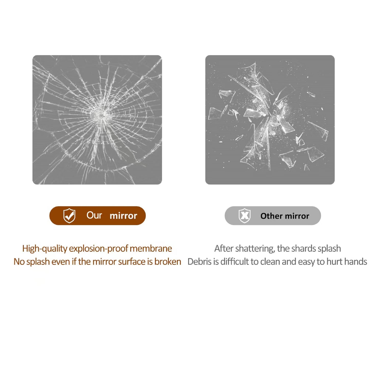 65"x 24" inch Full Body round corner mirror for Living Room Bedroom Cloakroom Wall hanging with hanging hole High quality 5mm silver mirror Explosion-proof glass image 7