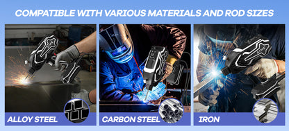 Portable Handheld Welder Gun 110V, 20-120A IGBT Inverter Welding Machine Tools with Auto-Darkening Goggles, Hot Start, Arc Force, Extended Copper Ground Cable for Metal, DIY & Repair image 11