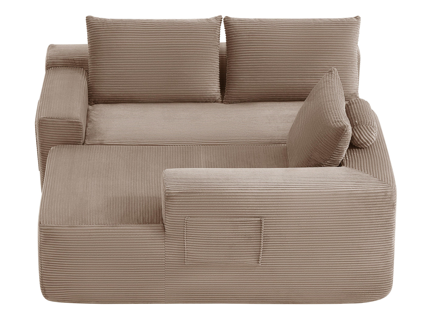 New96.9" Cloud Sectional Couch with L-Shape Chaise,Modern Modular Sofa with Deep Seat, Upholstered Couches for Living Room Bedroom,No Assembly Required, (Corduroy Fabric),Camel,Right image 9