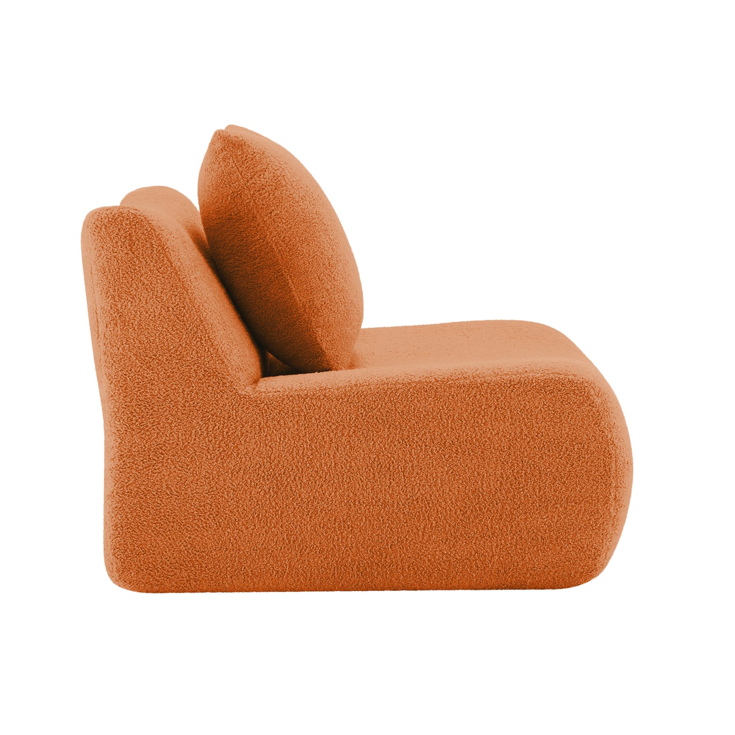 Armless Sofa W/Pillow Teddy Fabric-Orange image 5