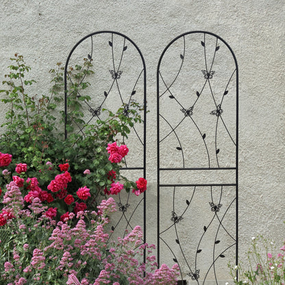 4 Pack Metal Garden Trellis 71" x 19.7" Rustproof Trellis for Climbing Plants Outdoor Flower Support Butterfly Deco Black image 6