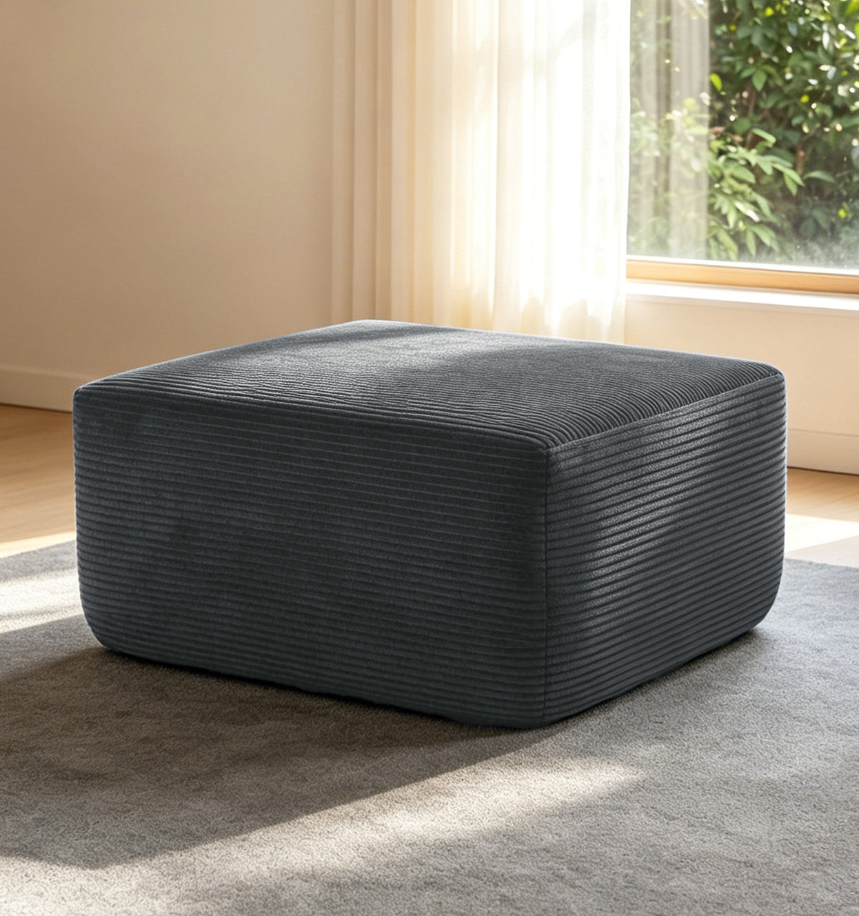 373-001/ottoman//grey/corduroy image 1