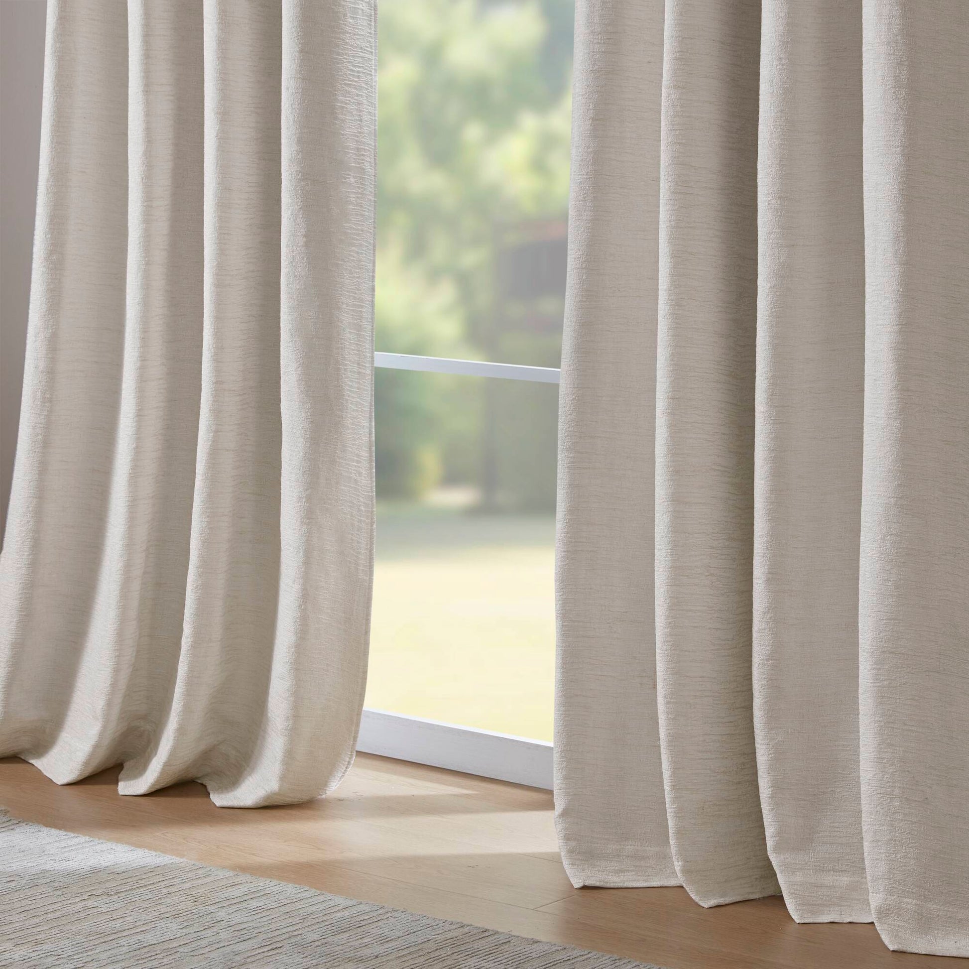 2 Pieces 52x84" 100% Polyester Total Blackout Window Panel,White image 7