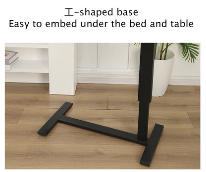 (UPGRADED) Overbed Bedside Desk, Mobile Rolling Laptop Stand Tilting Overbed Table with Wheels, Height Adjustable Tray Bedside Table for Laptop Bed Sofa, WALNUT image 5