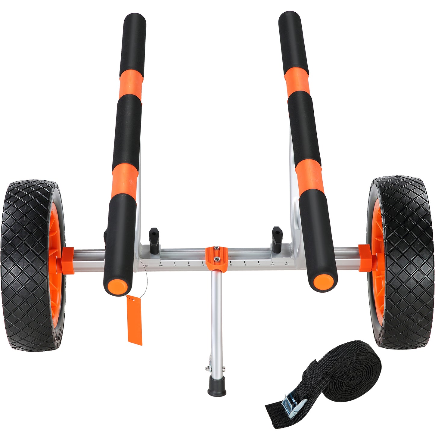 Heavy Duty Kayak Cart, 450lbs Load Capacity, Detachable Canoe Trolley Cart with 12'' Solid Tires, Adjustable Width & Nonslip Support Foot, for Kayaks Canoes Paddleboards Float Mats Jon Boats image 2
