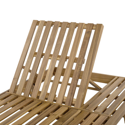 2/3 Foldable Acacia Wood Lounge Chair With Adjustable Backrest & Flat Storage Surface, light brown Finish Uncushioned, For Backyard Pool Garden Patio image 6