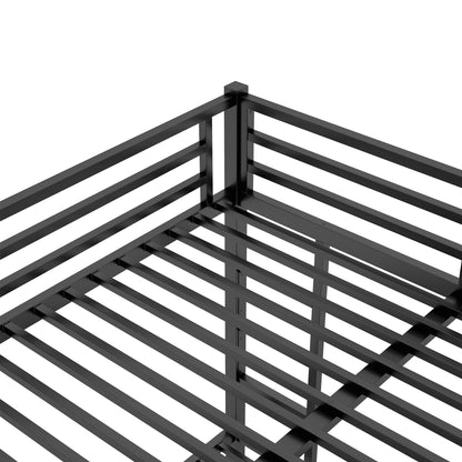 Metal Queen over Queen Bunk Bed for Teens and Adults,Space-Saving/Noise Reduced/No Box Spring Needed, Black image 8
