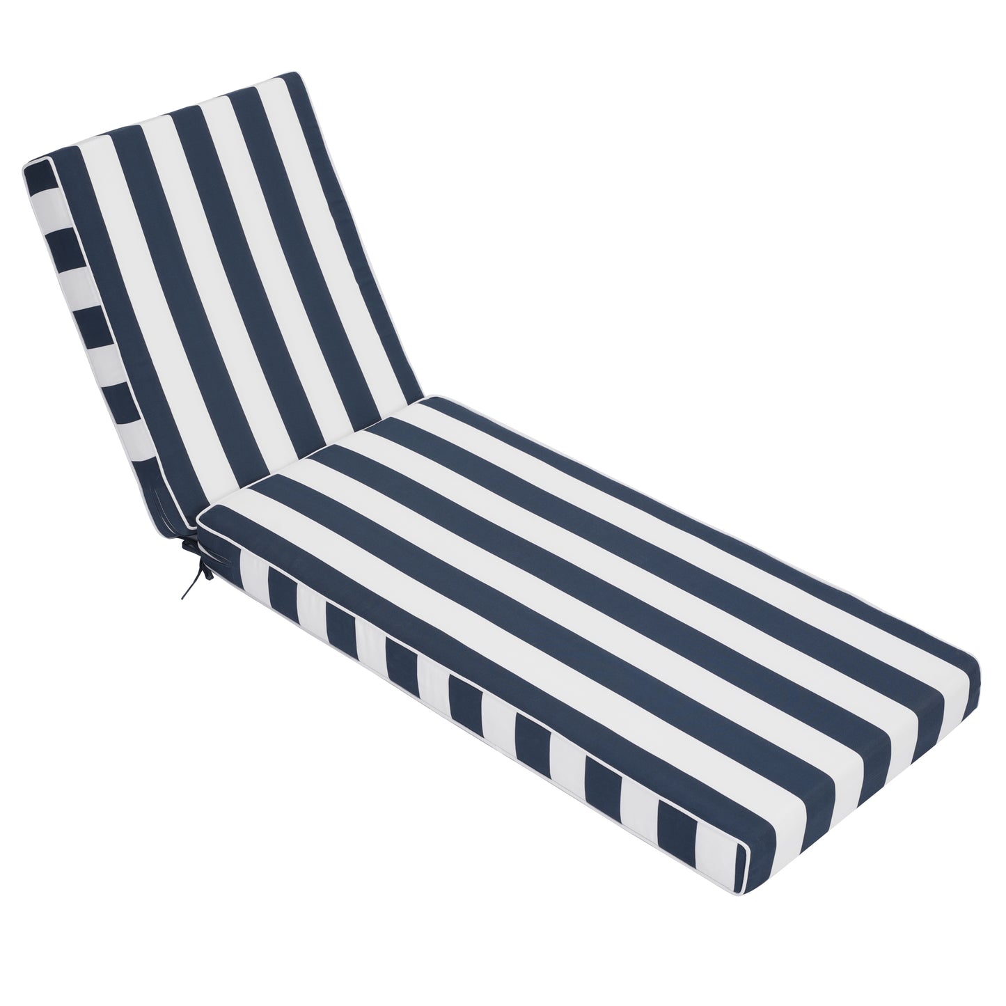 Outdoor Chaise Lounge Cushions Set of 2, 75"x24"x4" Patio Lounge Chair Cushions with Removable Covers, Waterproof Replacement Cushions for Outdoor Furniture, Poolside, Lawn-NavyBlue/White Striped image 3