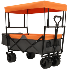 480Lbs Collapsible Wagon with Canopy,Wagon Stroller with 7" All-Terrain Wheels, Lightweight Foldable Wagon, Large Capacity for Camping, Shopping, Sports, and Garden Use,purple with mosquito net