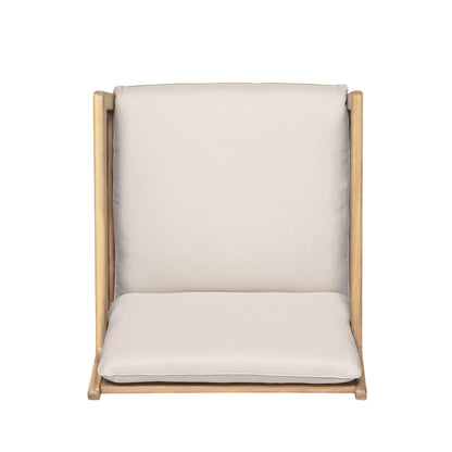 Outdoor Acacia Wood Armchair, Set of 2, Patio Club Chair with Cushions, Light Teak image 11