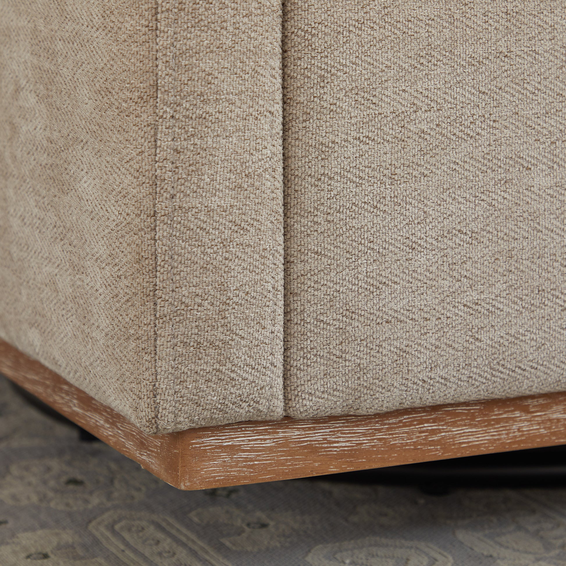 30.7"W Square Upholstered 360° Swivel Accent Chair and Comfy Single Sofa Chair with a Weathered Finished Wooden Base, Club Lounge Reading Armchair for Living Room Bedroom Apartment Nursery. Taupe image 7