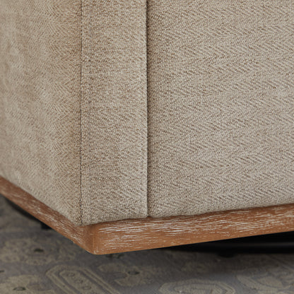30.7"W Square Upholstered 360° Swivel Accent Chair and Comfy Single Sofa Chair with a Weathered Finished Wooden Base, Club Lounge Reading Armchair for Living Room Bedroom Apartment Nursery. Taupe image 7