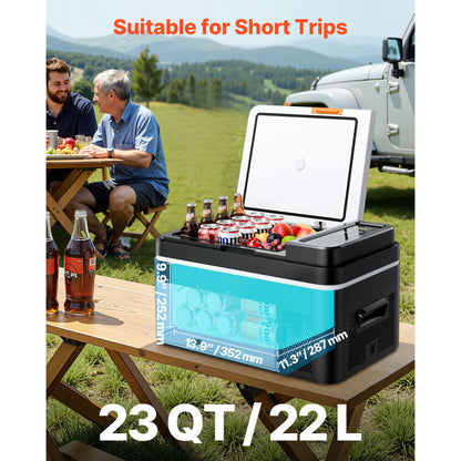 Car Refrigerator, DC 12/24V AC100-240V Compressor Electric Cooler, -4°F to 68°F Car Fridge with APP Control, 23 QT Cars Freezer for RVs, Campsites, Boats, Camping, Fishing, 45W Portable Freezer image 2