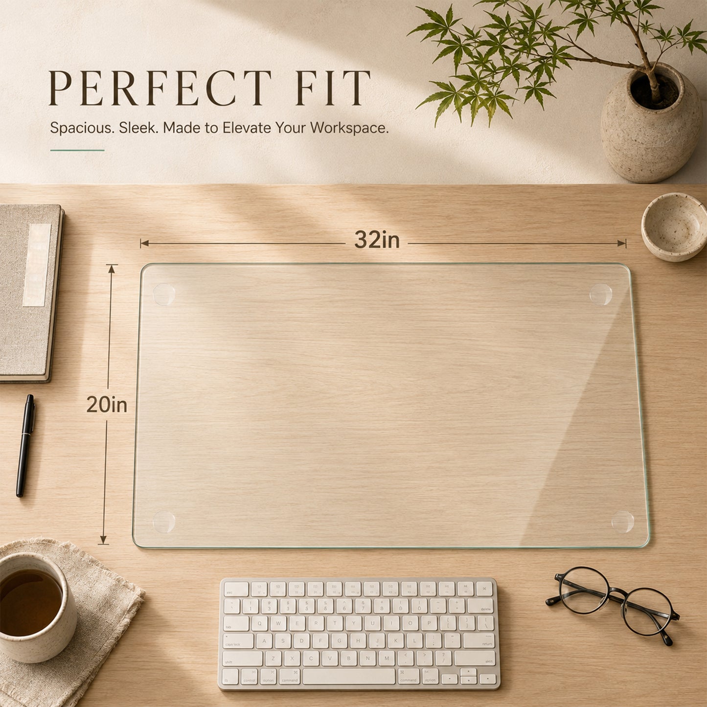 CLEAR Tempered glass table mat 20X32 INCH image 7