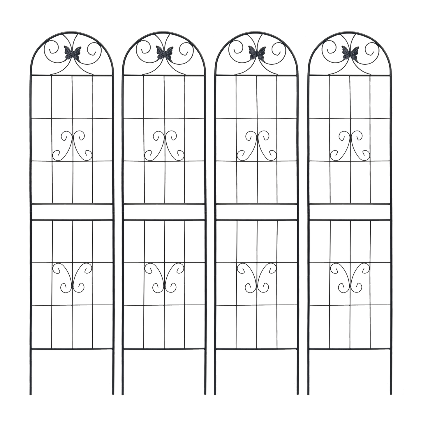 2 Pack Metal Garden Trellis 86.7" x 19.7" Rustproof Trellis for Climbing Plants Outdoor Flower Support Black image 3