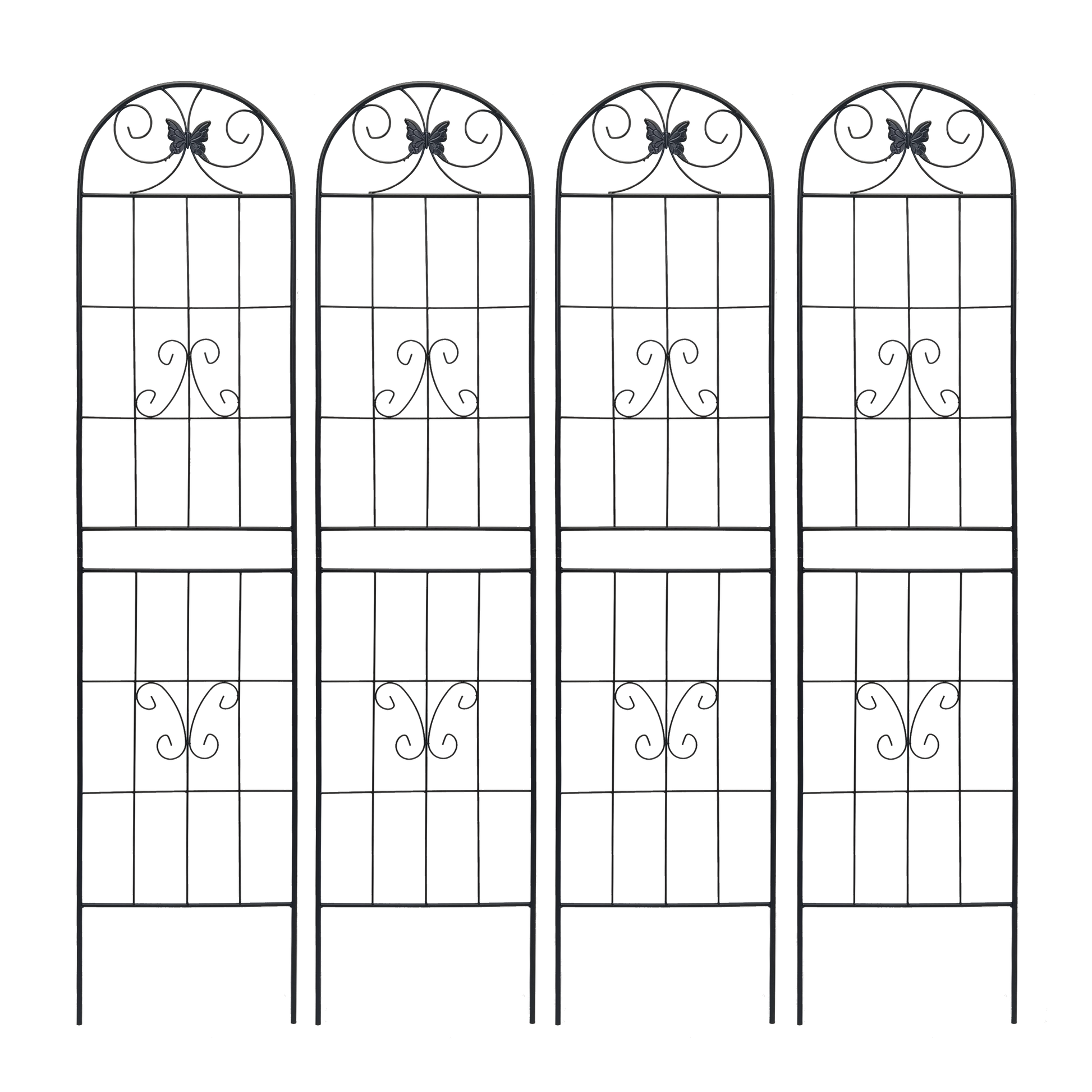 2 Pack Metal Garden Trellis 86.7" x 19.7" Rustproof Trellis for Climbing Plants Outdoor Flower Support Black image 3