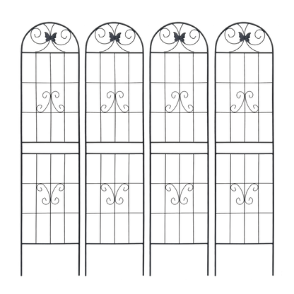 2 Pack Metal Garden Trellis 86.7" x 19.7" Rustproof Trellis for Climbing Plants Outdoor Flower Support Black image 3