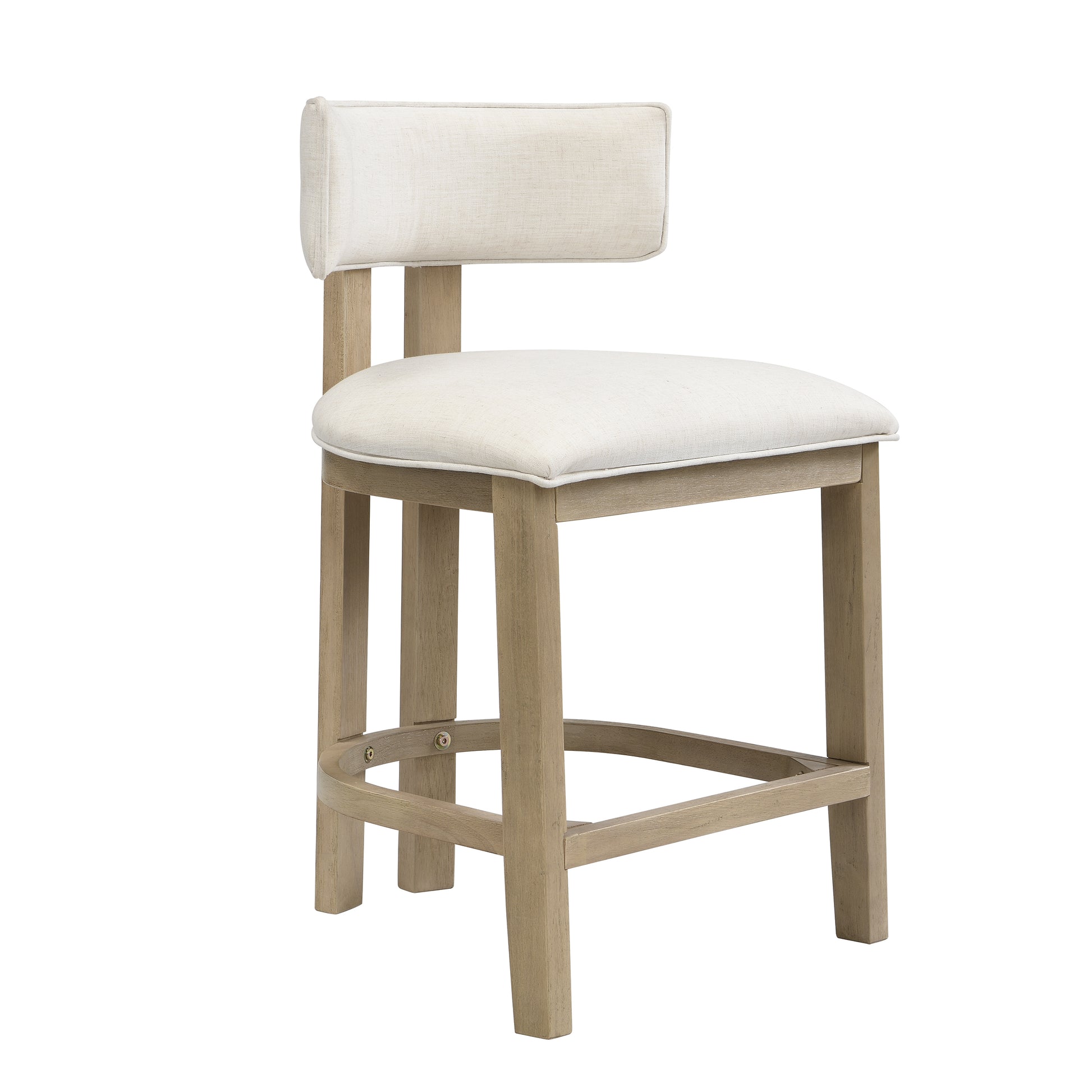 26" Counter Height Bar Stool, Upholstered Counter Stools (Set of 2)-Light Ash+beige image 3