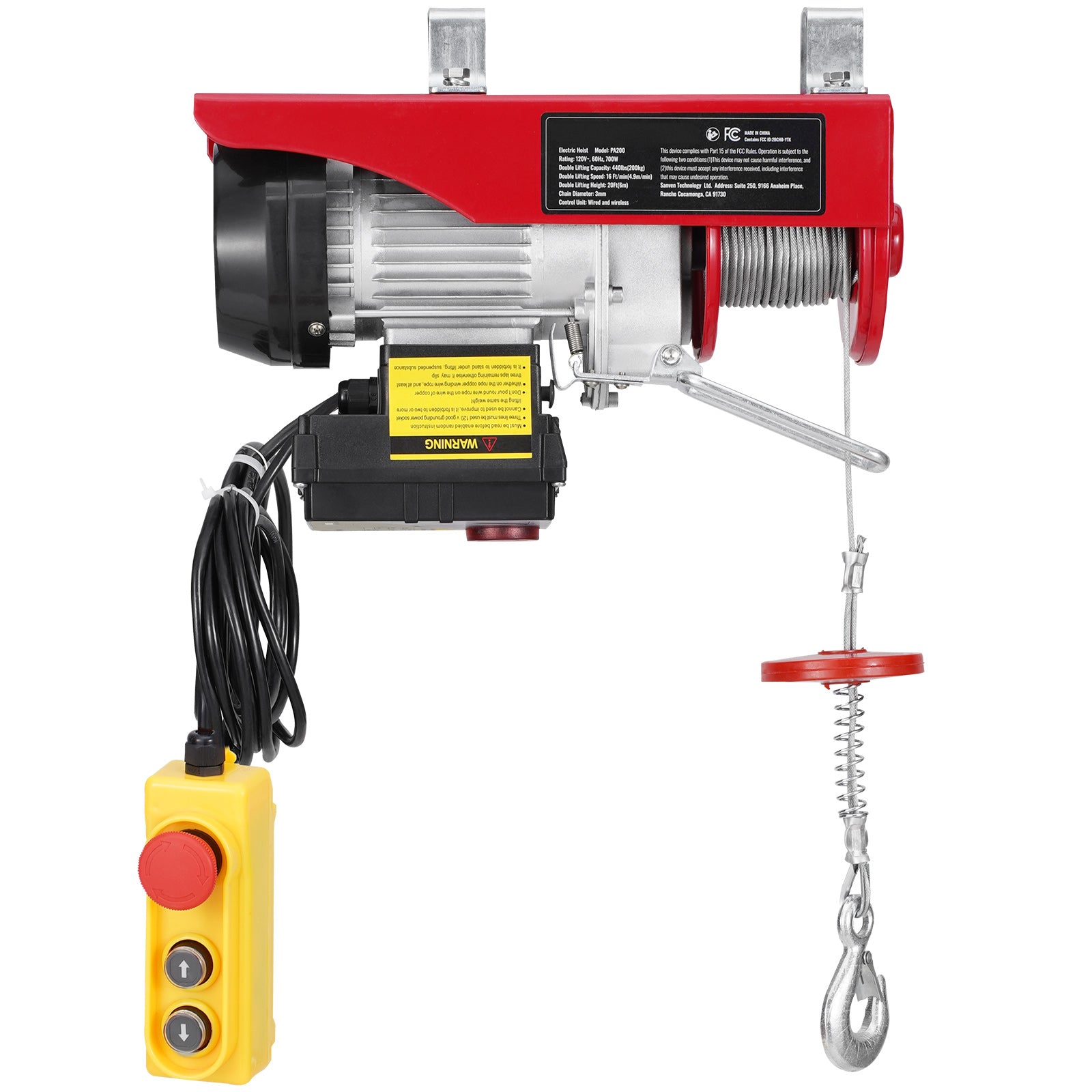 Electric Hoist Crane Winch 440 lbs 328 ft Wireless & 14 ft Wired Remote image 8