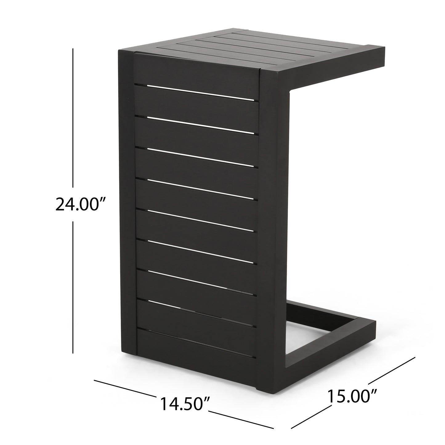 CAPE CORAL ALU C-SHAPED TABLE BLACK image 4