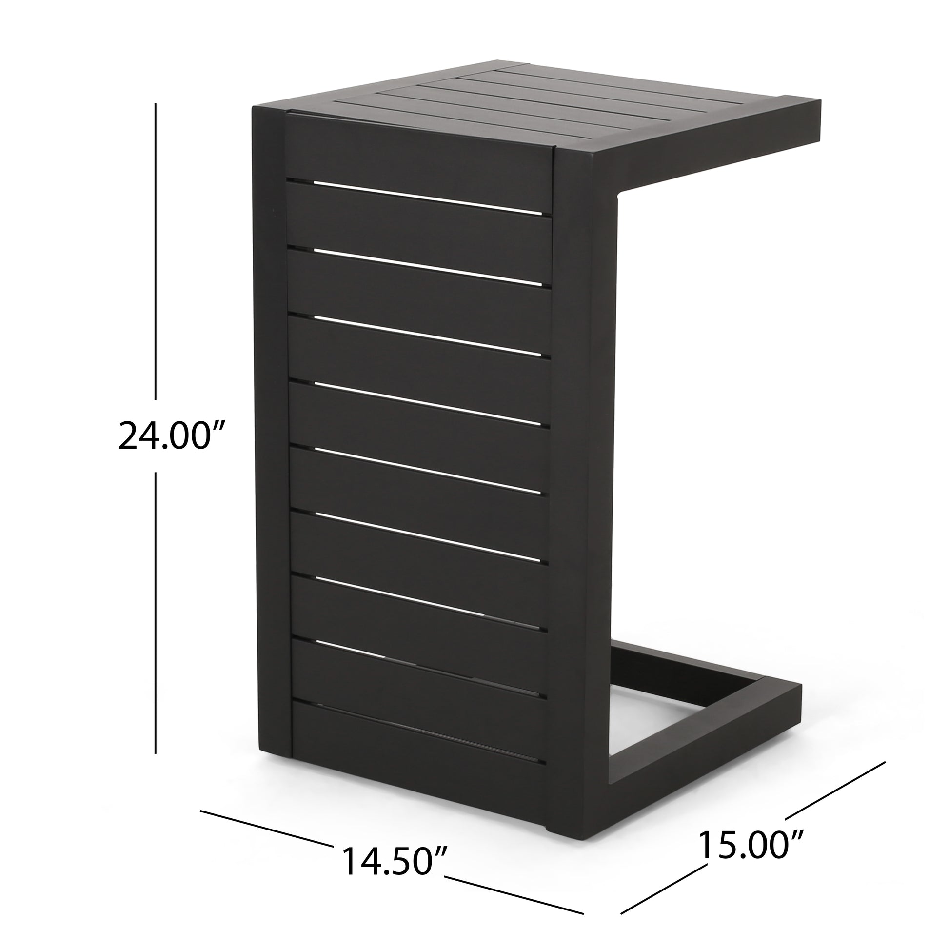 CAPE CORAL ALU C-SHAPED TABLE BLACK image 4