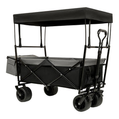 480Lbs Collapsible Wagon with Canopy,Wagon Stroller with 7" All-Terrain Wheels, Lightweight Foldable Wagon, Large Capacity for Camping, Shopping, Sports, and Garden Use,purple with mosquito net