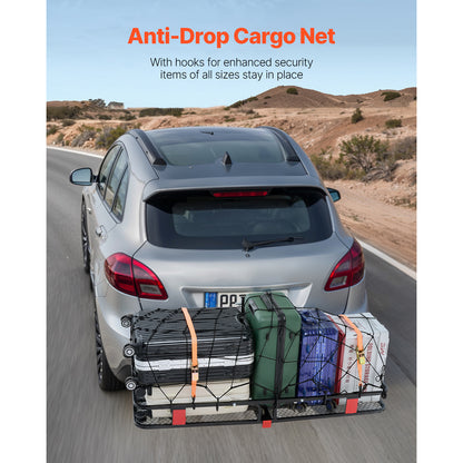 53" x 19" x 5", Hitch Cargo Carrier, 500 lbs Capacity Hitch Cargo Carrier with Hitch Stabilizer & Ratchet Straps, Hitch Mount Cargo Carrier with Cargo Net with Hook, Fit for SUVs image 8