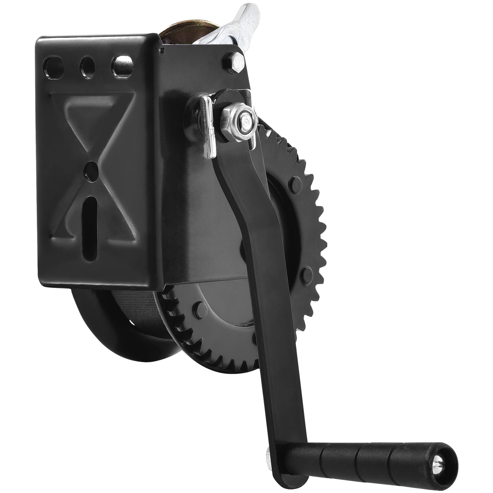 Hand Winch, 1200 lbs Pulling Capacity, Boat Trailer Winch Heavy Duty Rope Crank with 23 ft Polyester Strap and Two-Way Ratchet, Manual Operated Hand Crank Winch for Trailer, Boat or ATV Towing image 6