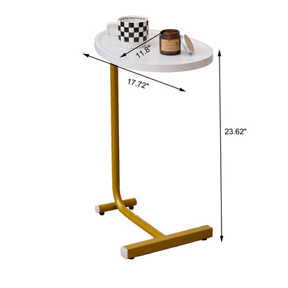 White C-shaped Side Table, Small Sofa Table for Cough, Bederoom image 9