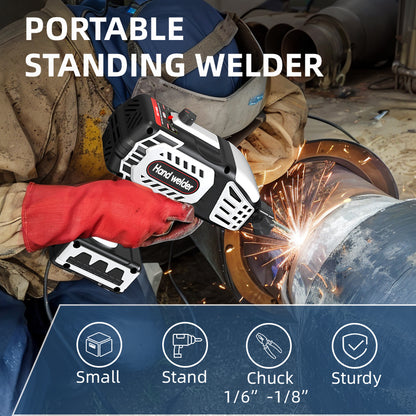 Portable welding machine 110V hand held: home use hand held welding machine and IGBT inverter 5 pole stepless current regulation, for3/32 inch wire arc welding gun. image 5