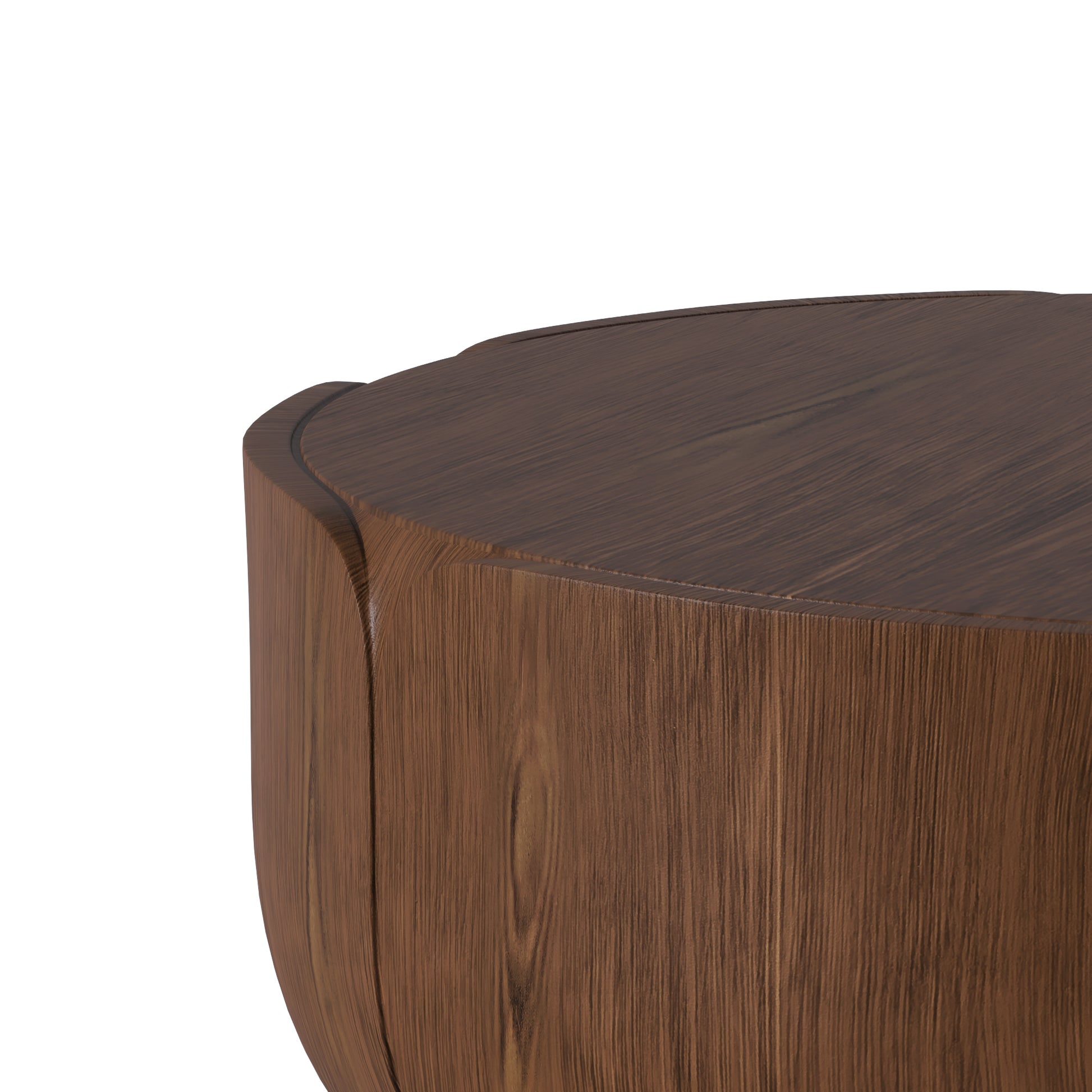 35.63" Round Outdoor Indoor Coffee Table, Modern Wood Grain Drum Center Table, Sturdy MGO (Magnesium Oxide) Waterproof, No-Assembly Table for Patio, Garden, Backyard, Living Room (Brown) image 10