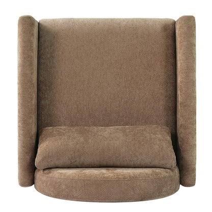 Coffee Pet Friendly Accent Chair with Hidden Pet Nook, Acacia Wood Legs, 220lbs Weight Capacity, Modern Upholstered Armchair for Living Room image 9