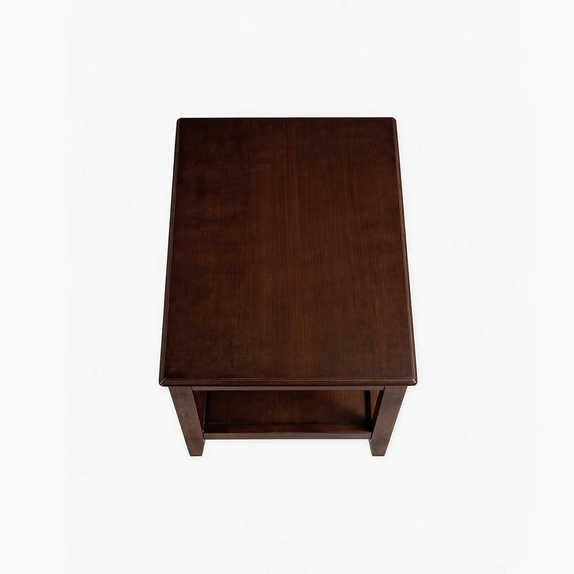 100% Solid Wood Rustic Side Table for Living Room,End Table with Storage Shelf 2-Tier Sofa Table for Living Room, Rubber Wood Indoor Plant Stand image 12