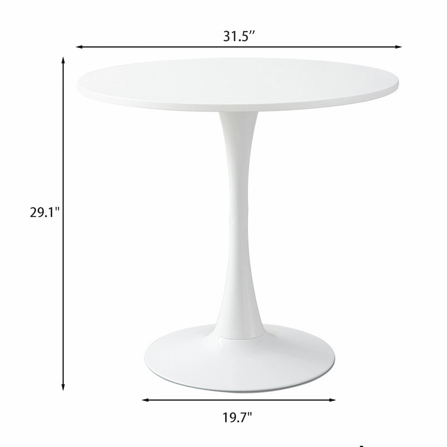 Modern Round Dining Table, ∅31.5'' Kitchen Dining Room Furniture, Coffee Table, Leisure Table, Living Room Table, Oval Dining Table, WHTIE image 4