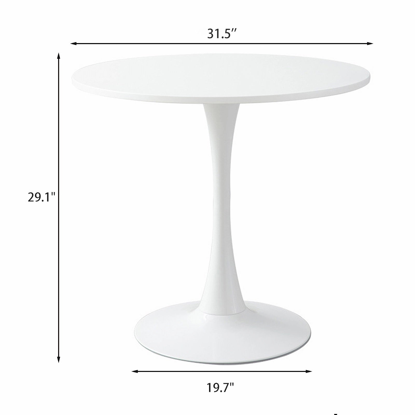 Modern Round Dining Table, ∅31.5'' Kitchen Dining Room Furniture, Coffee Table, Leisure Table, Living Room Table, Oval Dining Table, WHTIE image 4