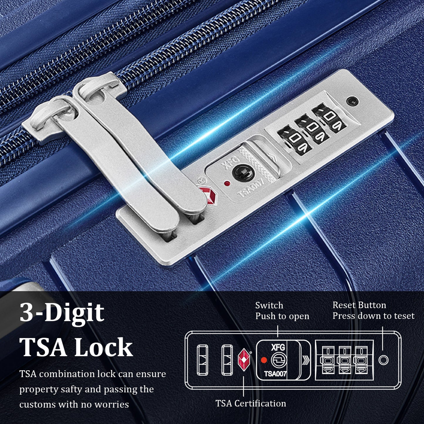 Luggage Sets 4 Piece(14/20/24/28), Expandable Lightweight Suitcase with 4 Double 360 Degrees Mute Spinner Wheels PP Materials Durable TSA Lock Travel Luggage image 9