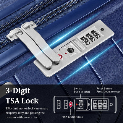 Luggage Sets 4 Piece(14/20/24/28), Expandable Lightweight Suitcase with 4 Double 360 Degrees Mute Spinner Wheels PP Materials Durable TSA Lock Travel Luggage image 9