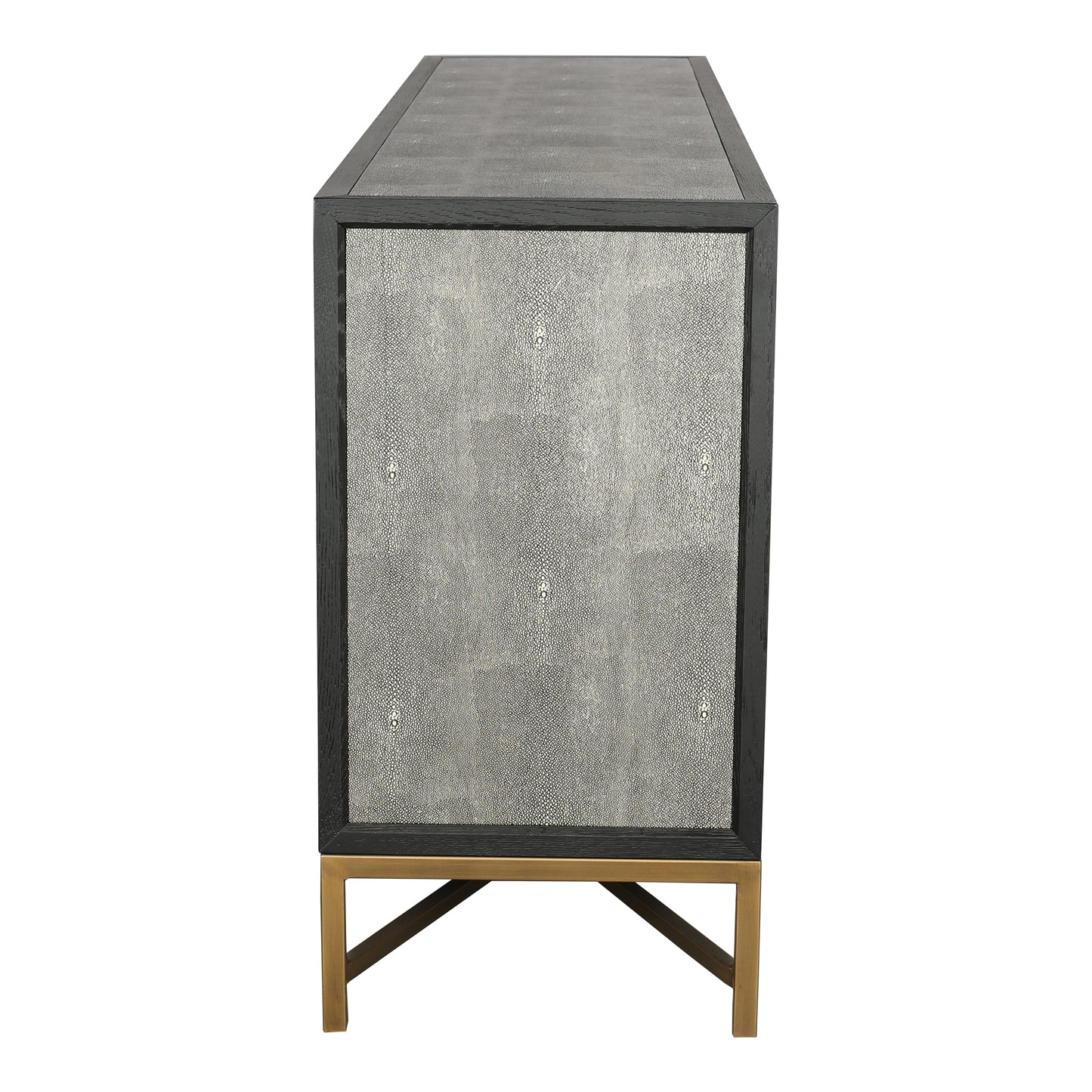 Sideboard, Solid Wood Frame, Vegan Leather, Grey image 5