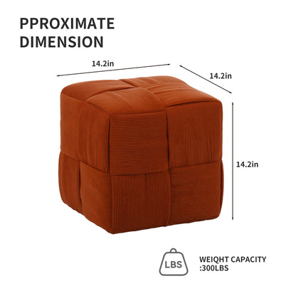 Ottoman Foot Rest Soft and Comfortable Ottoman Square Corduroy Woven Design Sofa Stool (Brown) image 3