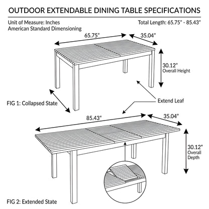 7 Pieces Acacia Wood Outdoor Dining Set s,Modern 6 Chairs 1 Large Table,Dining Furniture Set for Lawn, Backyard, Garden Deck,Poolside,Teak image 9