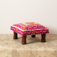 Decorative Handcrafted Suzani Embroideried Foot Stool-16X16X5"