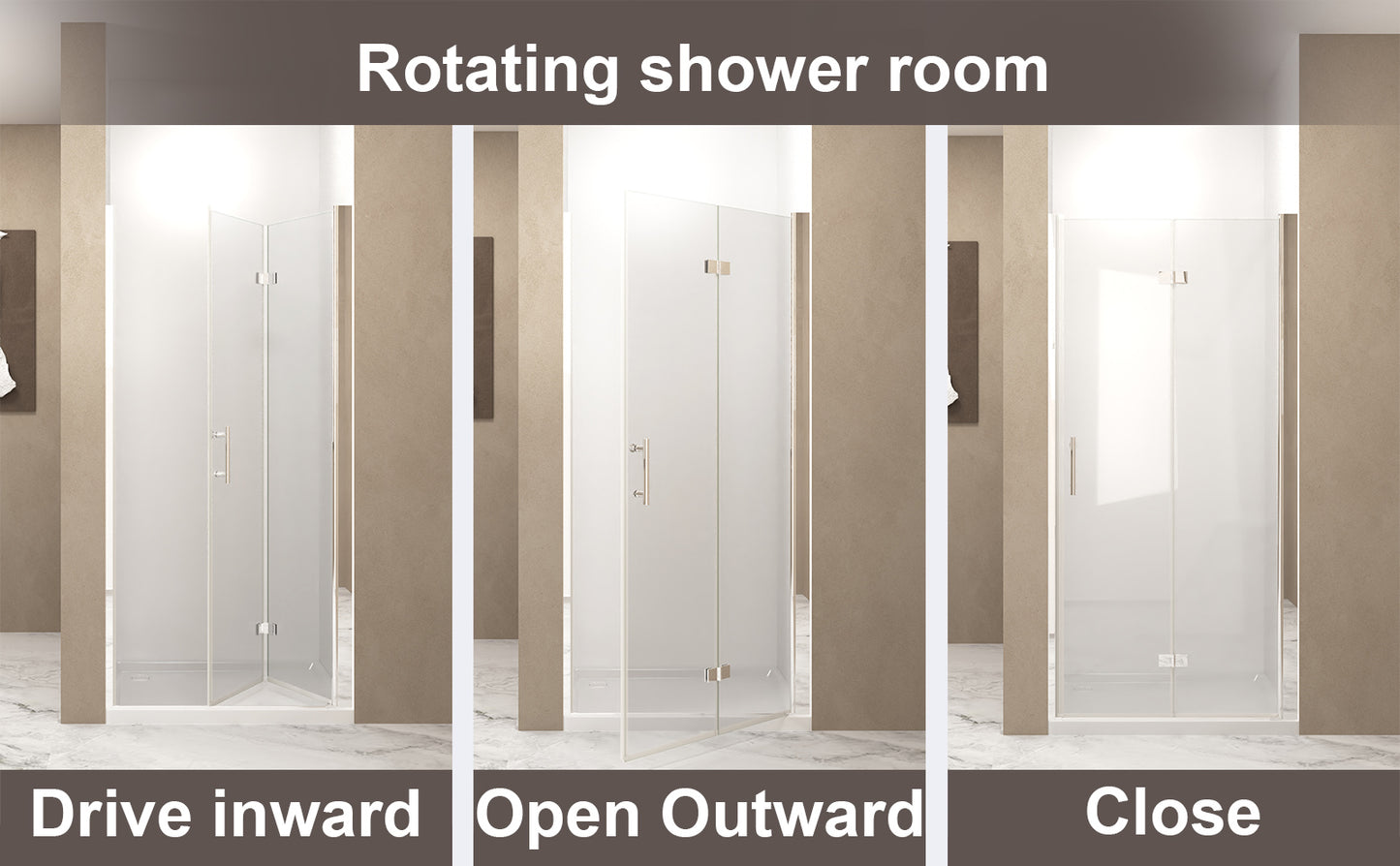37-36 "x 72" Bifold Shower Door, 1/4"(6mm) Tempered Glass, Chrome Aluminum Frame, Explosion Proof Film image 12